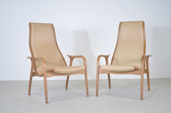 Image 1 of 2x Yngve Ekstrom loungestoelen