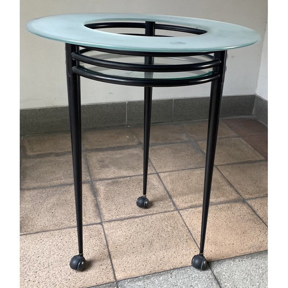 Image 1 of Vintage pedestal tafel op wielen door Pascal Mourgue voor Artelano