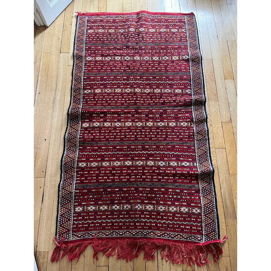 Image 1 of Vintage handgeweven wollen kilim vloerkleed, 1970