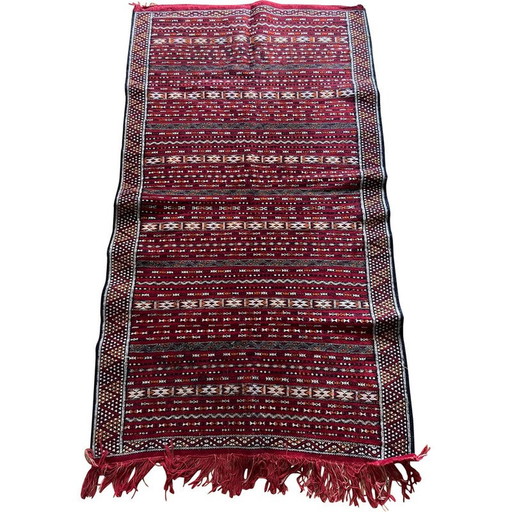 Vintage handgeweven wollen kilim vloerkleed, 1970