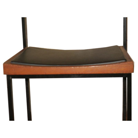 Image 1 of Set van 2 vintage stoelen van teakhout en metaal, jaren 1960