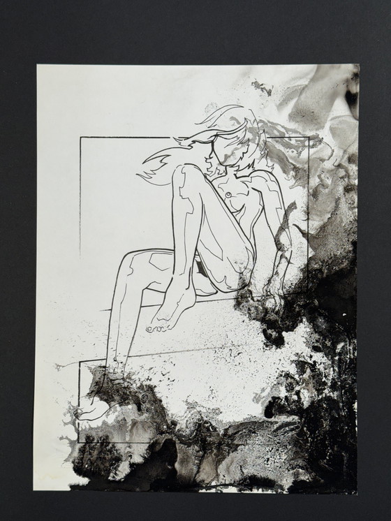 Image 1 of Inktcompositie met een vrouw - Eugene Eechaut (1928-2019)