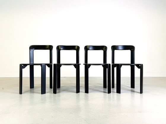 Image 1 of Set van 4 vintage stoelen Bruno Rey Kusch & Co jaren 1970 ontwerp Nieuw gelakt