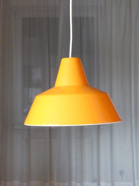 Image 1 of Plafondlamp emaille oranje