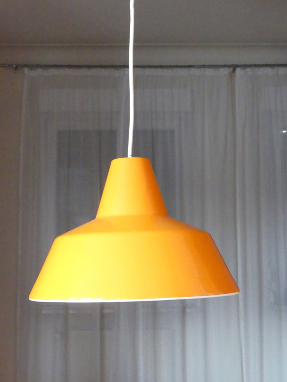 Image 1 of Plafondlamp emaille oranje