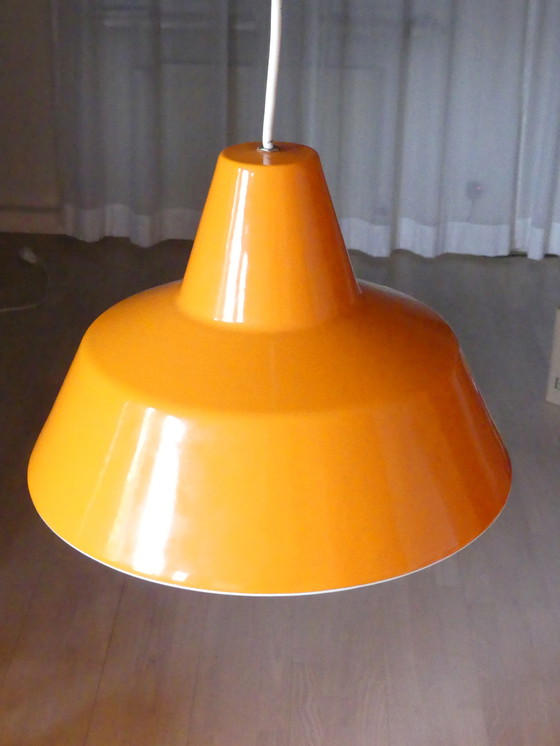 Image 1 of Plafondlamp emaille oranje