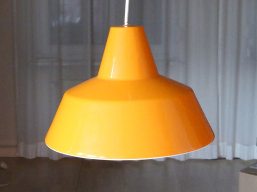 Plafondlamp emaille oranje