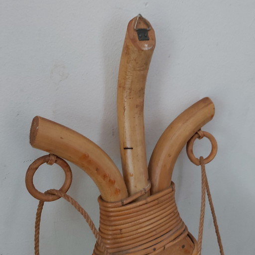 Hal of Toilet Spiegel Rotan / Bamboe Vis