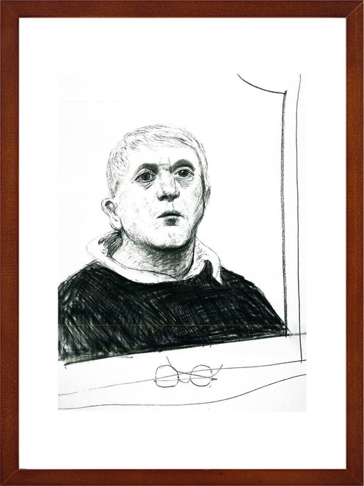 David Hockney - Zelfportret, 2 maart - 2001 Litografie