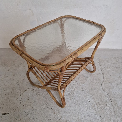 Bohemian Style Vintage Rotan Jaren 70 Salontafel