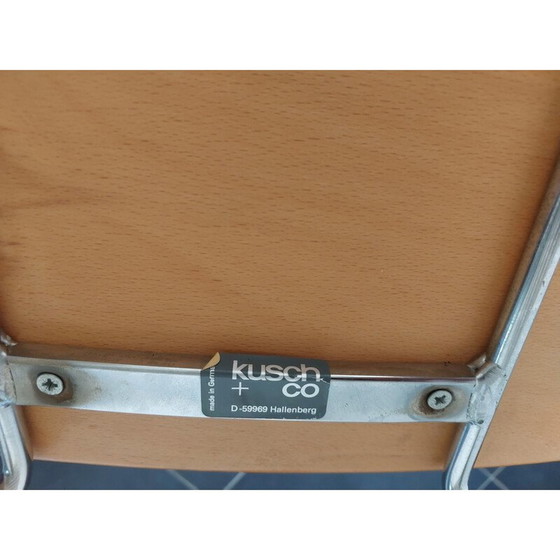 Image 1 of Set van 4 vintage Mikado 1800 stoelen in staal en hout van Walter Leeman voor Kusch+Co