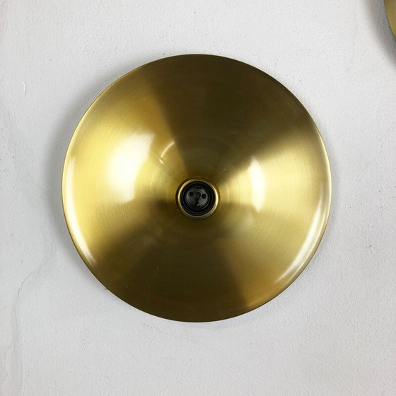 Image 1 of 3x vintage gouden wandlamp van Honsel Duitsland 1960