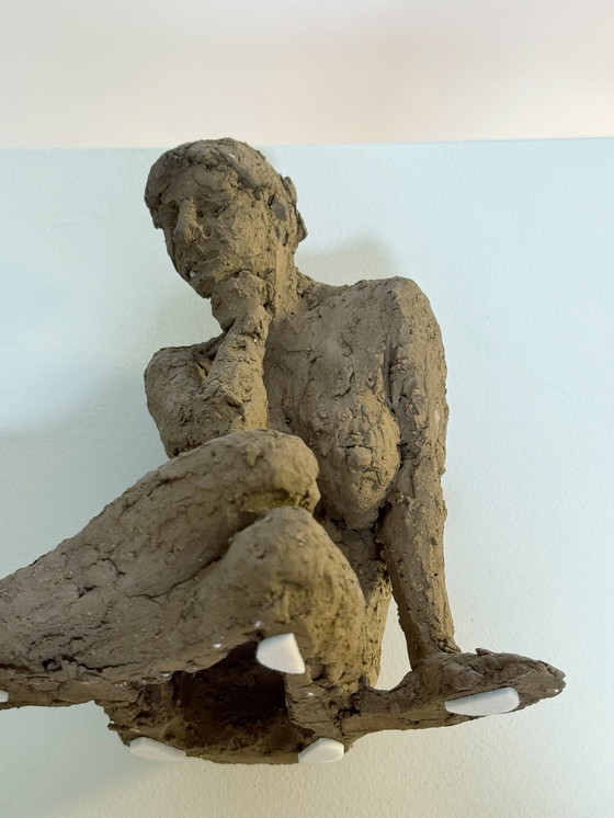 Image 1 of Terracotta sculptuur - Een naakte vrouw - Yolande Ide (1931)