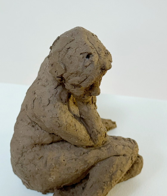 Image 1 of Terracotta sculptuur - Een naakte vrouw - Yolande Ide (1931)