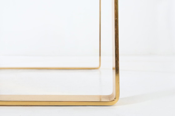 Image 1 of  Salontafel Mid Century Modern met vergulde voet en glazen blad, 1970S