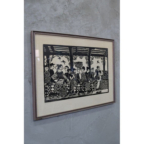 Image 1 of Vintage moderne litho van Yngve Berg, Zweden 1962