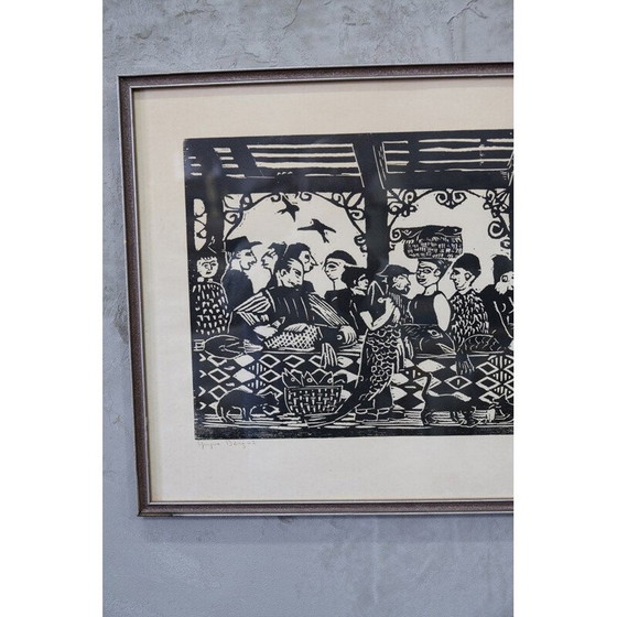 Image 1 of Vintage moderne litho van Yngve Berg, Zweden 1962
