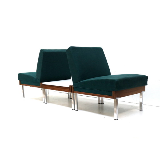 Image 1 of Set van 2 fauteuils en salontafel / modulaire bank gemaakt in de jaren '60