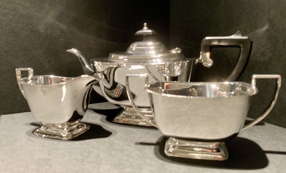 Image 1 of Mid Century Classic Verzilverd Theeservies