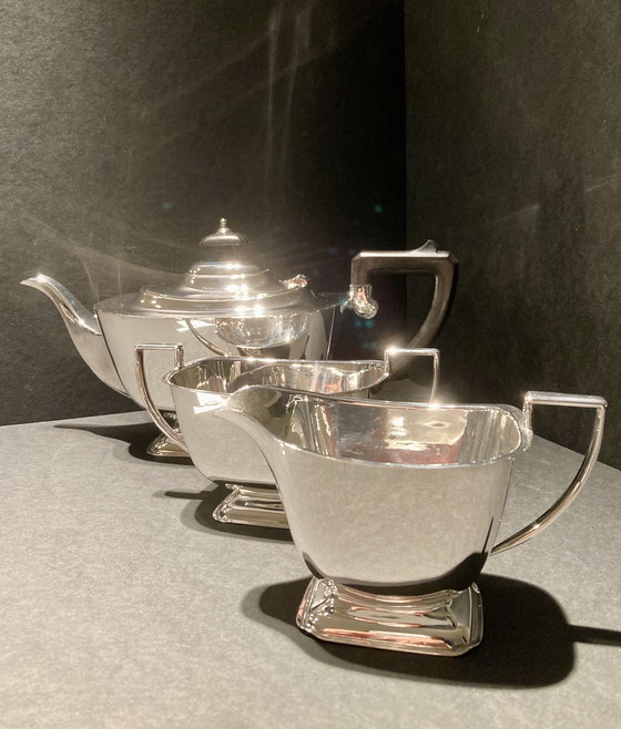 Image 1 of Mid Century Classic Verzilverd Theeservies