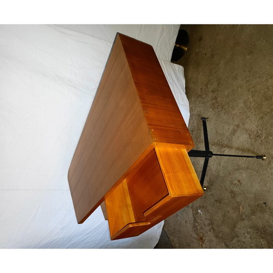 Image 1 of Vintage verstelbaar teakhouten bijzettafeltje, 1960