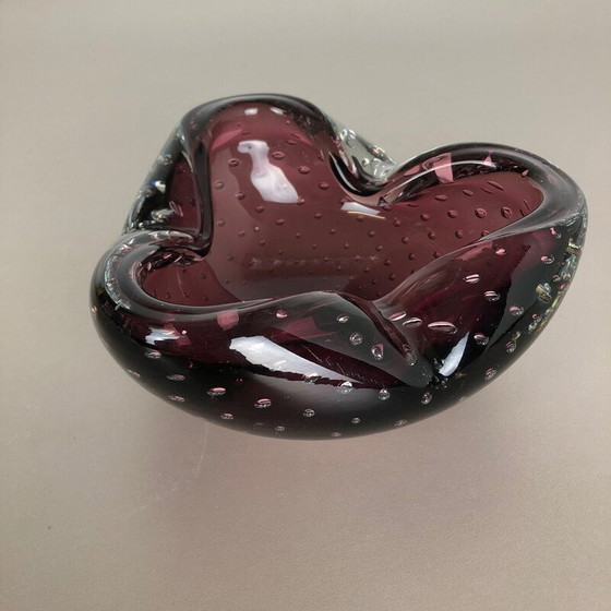 Image 1 of Vintage Murano glazen asbak met bellen, Italië 1970