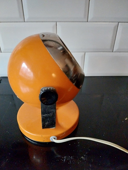 1 X 1960'S Oranje Bollamp Op Voet . Kan Ook Als Wandlamp. 