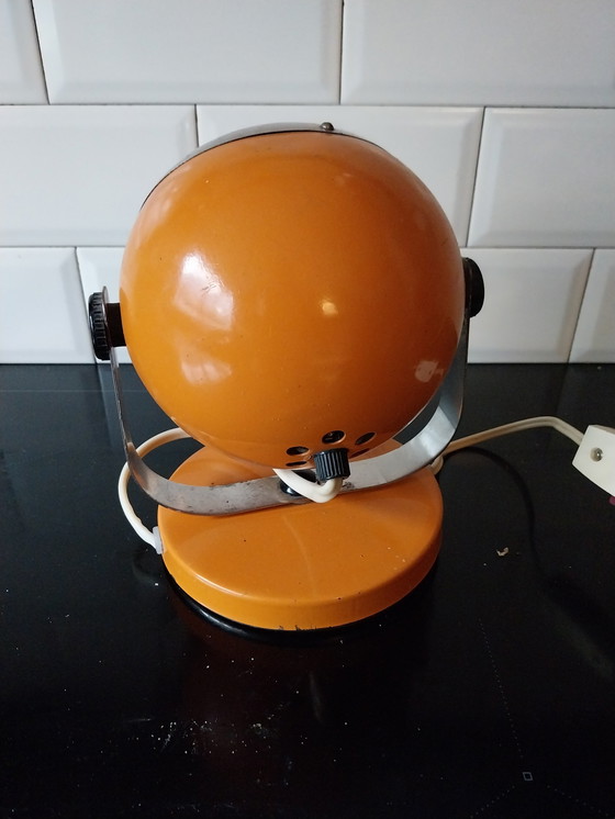 Image 1 of 1 X 1960'S Oranje Bollamp Op Voet . Kan Ook Als Wandlamp. 