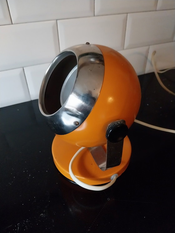 Image 1 of 1 X 1960'S Oranje Bollamp Op Voet . Kan Ook Als Wandlamp. 