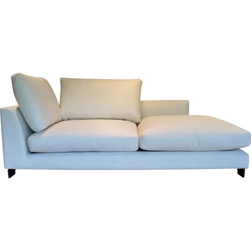 2-zits Lazy Time vintage sofa in massief berken en zwart gelakt metaal voor Camerich