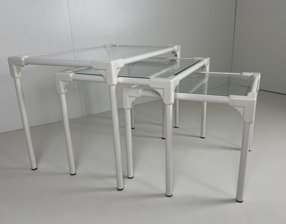 Image 1 of Vintage mimiset / nesting tables wit buisframe 