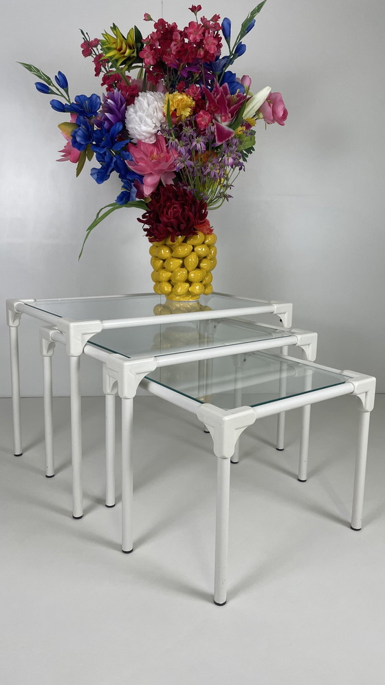 Image 1 of Vintage mimiset / nesting tables wit buisframe 