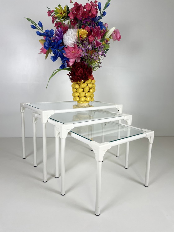 Image 1 of Vintage mimiset / nesting tables wit buisframe 