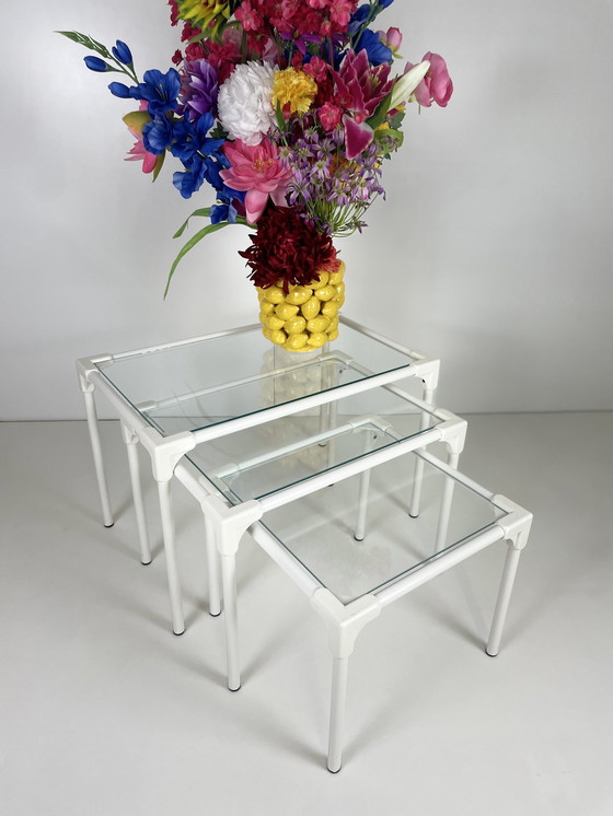 Image 1 of Vintage mimiset / nesting tables wit buisframe 