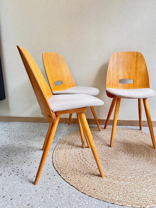 Set Van 4 Eetkamerstoelen Lollipop Design Frantisek Jirak Voor Tatra