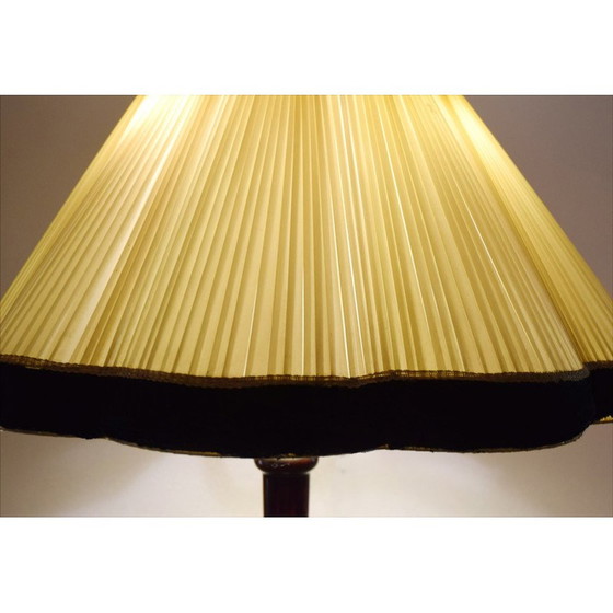 Image 1 of Vintage vloerlamp in mahonie en messing, jaren 1950