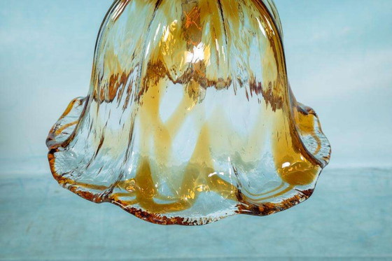 Image 1 of Vintage amber Murano hanglamp Honsel, Italian glass lamp