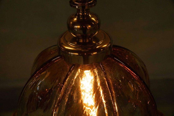 Image 1 of Vintage amber Murano hanglamp Honsel, Italian glass lamp