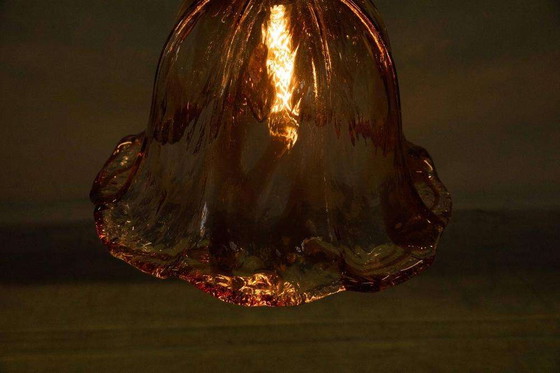 Image 1 of Vintage amber Murano hanglamp Honsel, Italian glass lamp