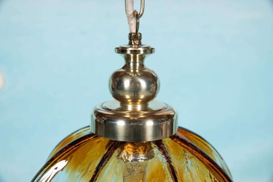 Image 1 of Vintage amber Murano hanglamp Honsel, Italian glass lamp