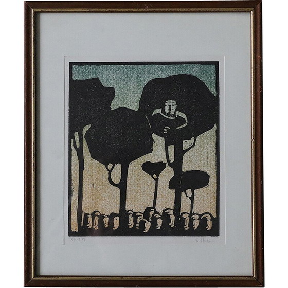 Image 1 of Vintage schilderij over een bijbels thema door Åke Holm, 1970