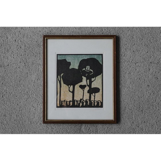 Image 1 of Vintage schilderij over een bijbels thema door Åke Holm, 1970