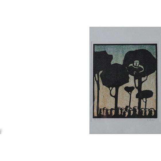 Image 1 of Vintage schilderij over een bijbels thema door Åke Holm, 1970