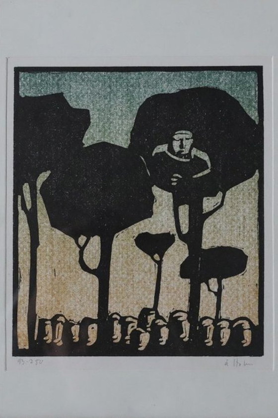 Image 1 of Vintage schilderij over een bijbels thema door Åke Holm, 1970