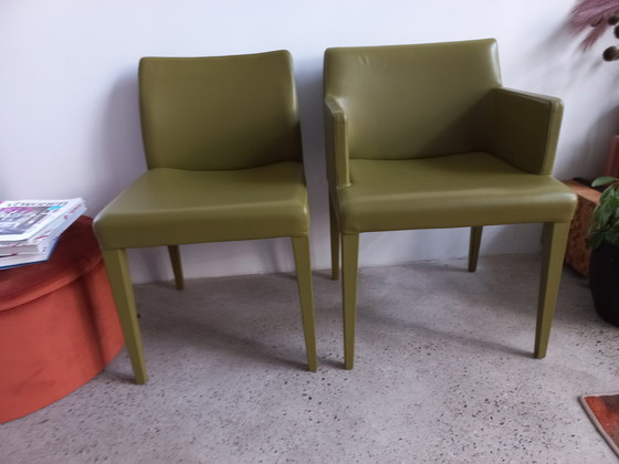 Image 1 of 4x Poltrona Frau eetkamerstoelen