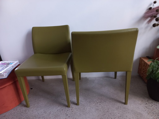 4x Poltrona Frau eetkamerstoelen