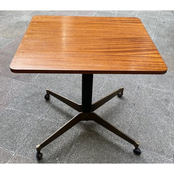 Image 1 of Vintage palissanderhouten kolomtafel van Jacques Adnet, 1950