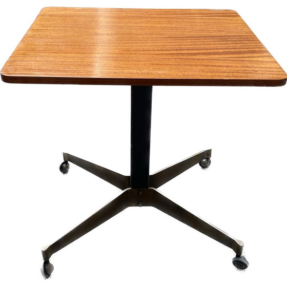 Image 1 of Vintage palissanderhouten kolomtafel van Jacques Adnet, 1950