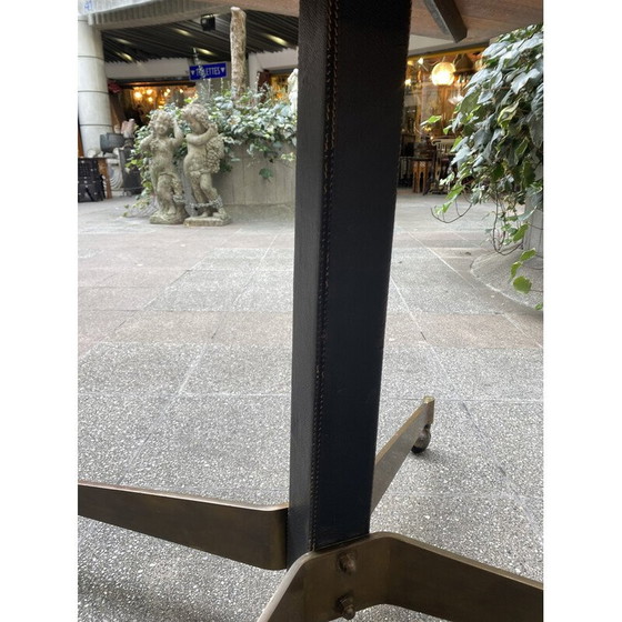 Image 1 of Vintage palissanderhouten kolomtafel van Jacques Adnet, 1950
