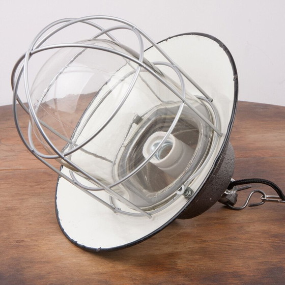 Image 1 of Ophanging vintage en émail par Energo-Metal Spółdzielnia Pracy Przyszłość, Polen 1960